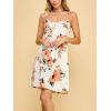 imageLock and Love Womens V Neck Spaghetti Strap Cami Tunic Short Slip Dress  Made in USAWdr1090whitefloral