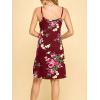 imageLock and Love Womens V Neck Spaghetti Strap Cami Tunic Short Slip Dress  Made in USAWdr1090winefloral