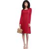 imageLock and Love LL Womens Comfy Casual Short Sleeve Flowy Dresses Loose Plain Dress with PocketsWdr2305red