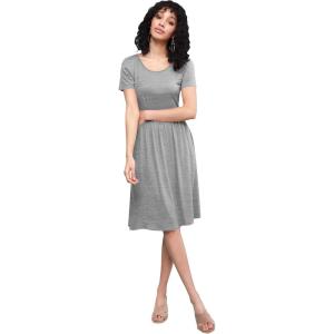 imageLock and Love LL Womens Comfy Casual Short Sleeve Flowy Dresses Loose Plain Dress with PocketsWdr2304heathergrey