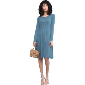 imageLock and Love LL Womens Comfy Casual Short Sleeve Flowy Dresses Loose Plain Dress with PocketsWdr2305denim