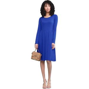 imageLock and Love LL Womens Comfy Casual Short Sleeve Flowy Dresses Loose Plain Dress with PocketsWdr2305royalbrite