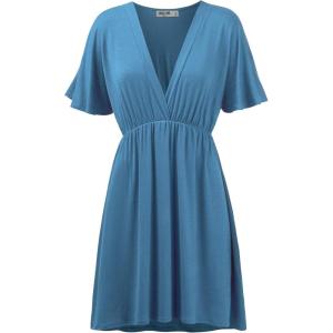 imageLock and Love Womens Short Sleeve Kimono Style Deep V Neck Casual Summer Dress S3XL Plus SizeBlue
