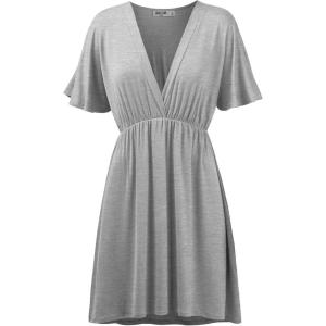 imageLock and Love Womens Short Sleeve Kimono Style Deep V Neck Casual Summer Dress S3XL Plus SizeWdr1338heathergrey