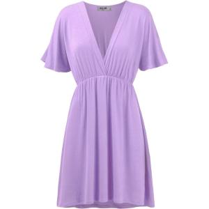 imageLock and Love Womens Short Sleeve Kimono Style Deep V Neck Casual Summer Dress S3XL Plus SizeWdr1338lilac