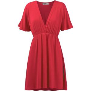 imageLock and Love Womens Short Sleeve Kimono Style Deep V Neck Casual Summer Dress S3XL Plus SizeWdr1338red