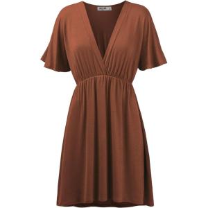 imageLock and Love Womens Short Sleeve Kimono Style Deep V Neck Casual Summer Dress S3XL Plus SizeWdr1338rust