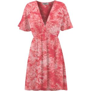 imageLock and Love Womens Short Sleeve Kimono Style Deep V Neck Casual Summer Dress S3XL Plus SizeWdr2386coral