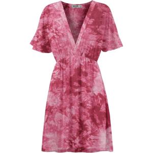 imageLock and Love Womens Short Sleeve Kimono Style Deep V Neck Casual Summer Dress S3XL Plus SizeWdr2386wine
