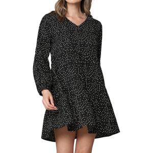 imageLock and Love Womens Summer Tunic Dress V Neck Casual Loose Flowy Swing Shift DressWdr2351blackpolka