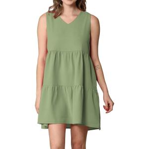 imageLock and Love Womens Summer Tunic Dress V Neck Casual Loose Flowy Swing Shift DressWdr2357sage