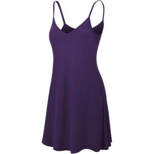 imageLock and Love Womens V Neck Spaghetti Strap Cami Tunic Short Slip Dress  Made in USAWdr1090darkpurple