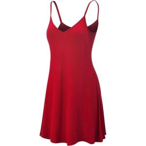 imageLock and Love Womens V Neck Spaghetti Strap Cami Tunic Short Slip Dress  Made in USAWdr1090red