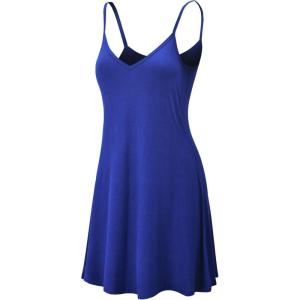 imageLock and Love Womens V Neck Spaghetti Strap Cami Tunic Short Slip Dress  Made in USAWdr1090royalbrite