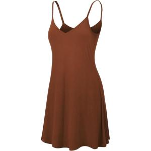 imageLock and Love Womens V Neck Spaghetti Strap Cami Tunic Short Slip Dress  Made in USAWdr1090rust
