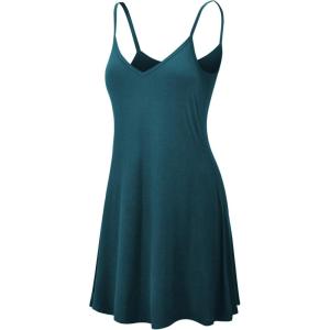 imageLock and Love Womens V Neck Spaghetti Strap Cami Tunic Short Slip Dress  Made in USAWdr1090teal