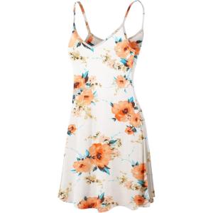 imageLock and Love Womens V Neck Spaghetti Strap Cami Tunic Short Slip Dress  Made in USAWdr1090whitefloral