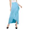 imageLL Womens Wrapped High Low Ruffle Maxi Skirt  Made in USAWb1356aqua