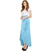 imageLL Womens Wrapped High Low Ruffle Maxi Skirt  Made in USAWb1356aqua