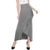 imageLL Womens Wrapped High Low Ruffle Maxi Skirt  Made in USAWb1356hdg