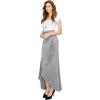 imageLL Womens Wrapped High Low Ruffle Maxi Skirt  Made in USAWb1356heathergrey