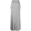 imageLL Womens Wrapped High Low Ruffle Maxi Skirt  Made in USAWb1356heathergrey