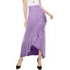 imageLL Womens Wrapped High Low Ruffle Maxi Skirt  Made in USAWb1356lilac