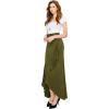 imageLL Womens Wrapped High Low Ruffle Maxi Skirt  Made in USAWb1356olive
