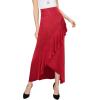 imageLL Womens Wrapped High Low Ruffle Maxi Skirt  Made in USAWb1356red