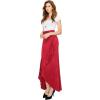 imageLL Womens Wrapped High Low Ruffle Maxi Skirt  Made in USAWb1356red