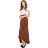 imageLL Womens Wrapped High Low Ruffle Maxi Skirt  Made in USAWb1356rust