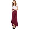 imageLL Womens Wrapped High Low Ruffle Maxi Skirt  Made in USAWb1356wine