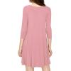 imageLock and Love LL WDR930 Womens Round Neck 34 Sleeves Trapeze Dress XL Pink