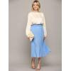 imageLock and Love Womens High Waist Polka Dot Pleated Midi Swing Skirt with PocketsWb2383bluepolka