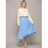 imageLock and Love Womens High Waist Polka Dot Pleated Midi Swing Skirt with PocketsWb2383bluepolka