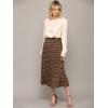 imageLock and Love Womens High Waist Polka Dot Pleated Midi Swing Skirt with PocketsWb2383brownblack