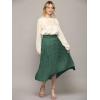 imageLock and Love Womens High Waist Polka Dot Pleated Midi Swing Skirt with PocketsWb2383greenpolka