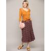 imageLock and Love Womens High Waist Polka Dot Pleated Midi Swing Skirt with PocketsWb2383magentayellow