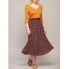 imageLock and Love Womens High Waist Polka Dot Pleated Midi Swing Skirt with PocketsWb2383magentayellow