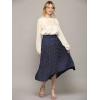 imageLock and Love Womens High Waist Polka Dot Pleated Midi Swing Skirt with PocketsWb2383navypolka