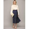imageLock and Love Womens High Waist Polka Dot Pleated Midi Swing Skirt with PocketsWb2383navypolka