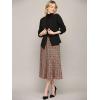 imageLock and Love Womens High Waist Polka Dot Pleated Midi Swing Skirt with PocketsWb2383tanblack