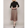imageLock and Love Womens High Waist Polka Dot Pleated Midi Swing Skirt with PocketsWb2383tanblack