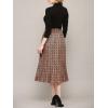 imageLock and Love Womens High Waist Polka Dot Pleated Midi Swing Skirt with PocketsWb2383tanblack