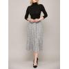 imageLock and Love Womens High Waist Polka Dot Pleated Midi Swing Skirt with PocketsWb2383whiteblack