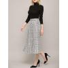 imageLock and Love Womens High Waist Polka Dot Pleated Midi Swing Skirt with PocketsWb2383whiteblack