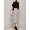 imageLock and Love Womens High Waist Polka Dot Pleated Midi Swing Skirt with PocketsWb2383whiteblack