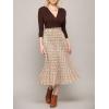 imageLock and Love Womens High Waist Polka Dot Pleated Midi Swing Skirt with PocketsWb2383whitecamel