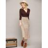 imageLock and Love Womens High Waist Polka Dot Pleated Midi Swing Skirt with PocketsWb2383whitecamel