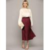 imageLock and Love Womens High Waist Polka Dot Pleated Midi Swing Skirt with PocketsWb2383winepolka